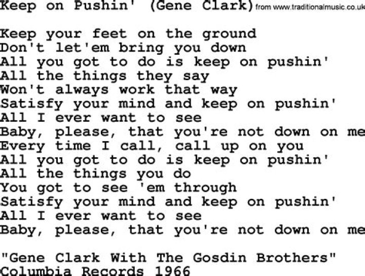 Keep on pushin lyrics