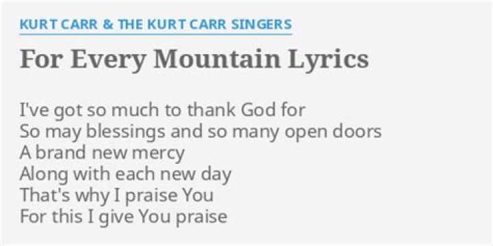 Kurt carr lyrics