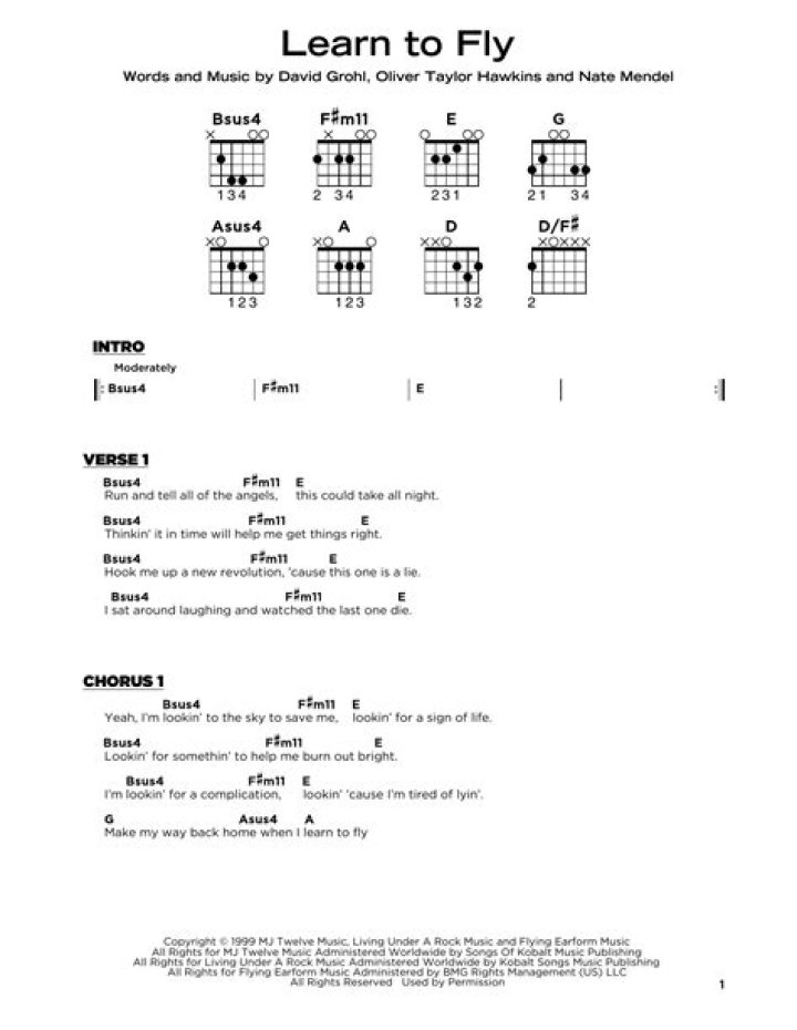 LEARN TO FLY CHORDS by Foo Fighters