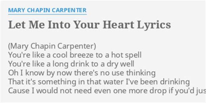 Let me into your heart lyrics