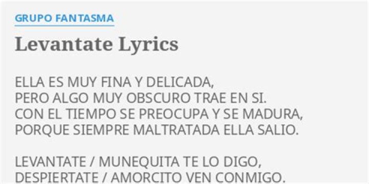 Levantate lyrics