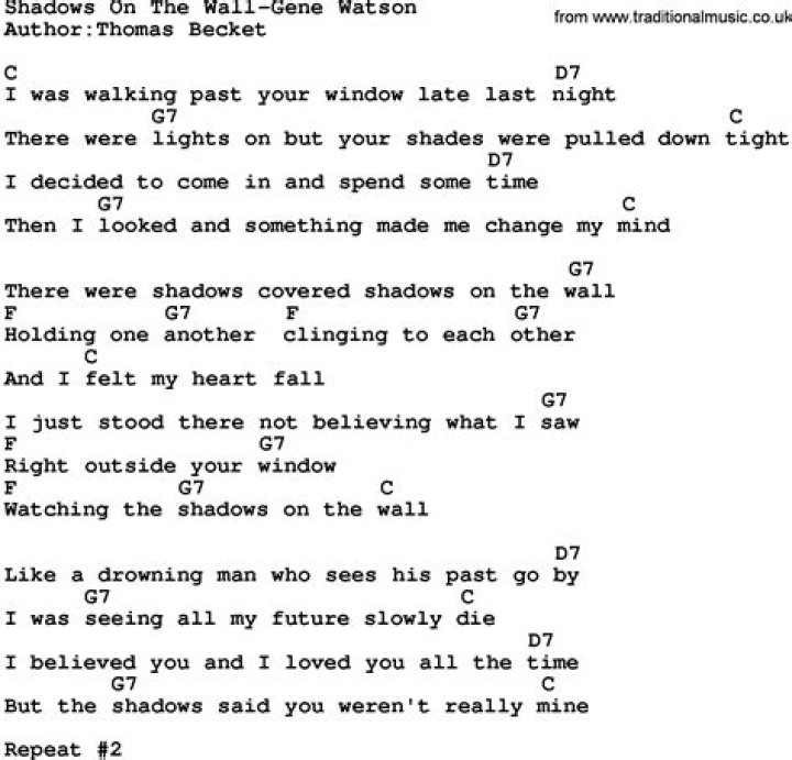 Like shadows on the wall lyrics