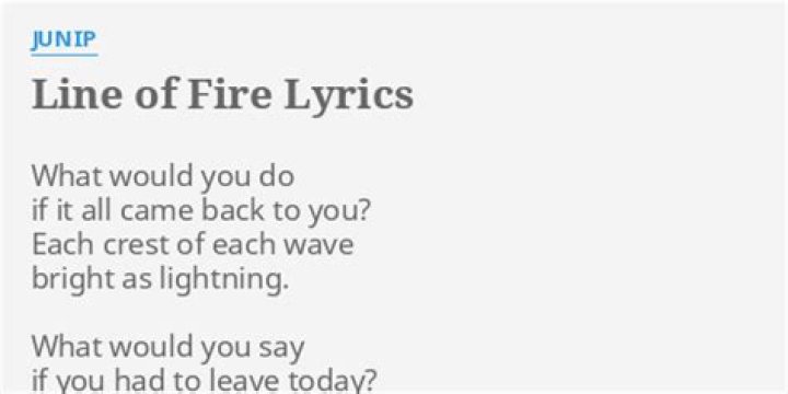 Line of fire lyrics