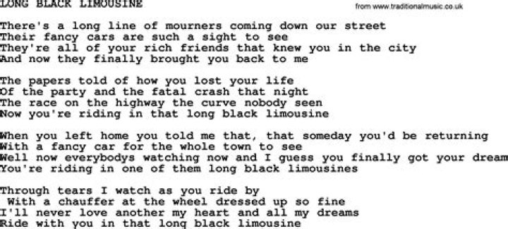 Long black limousine lyrics