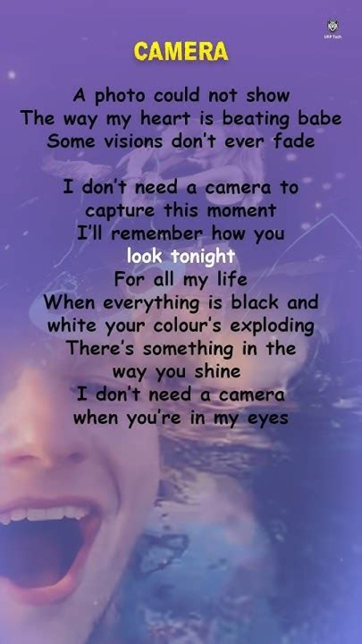 Look at the camera lyrics