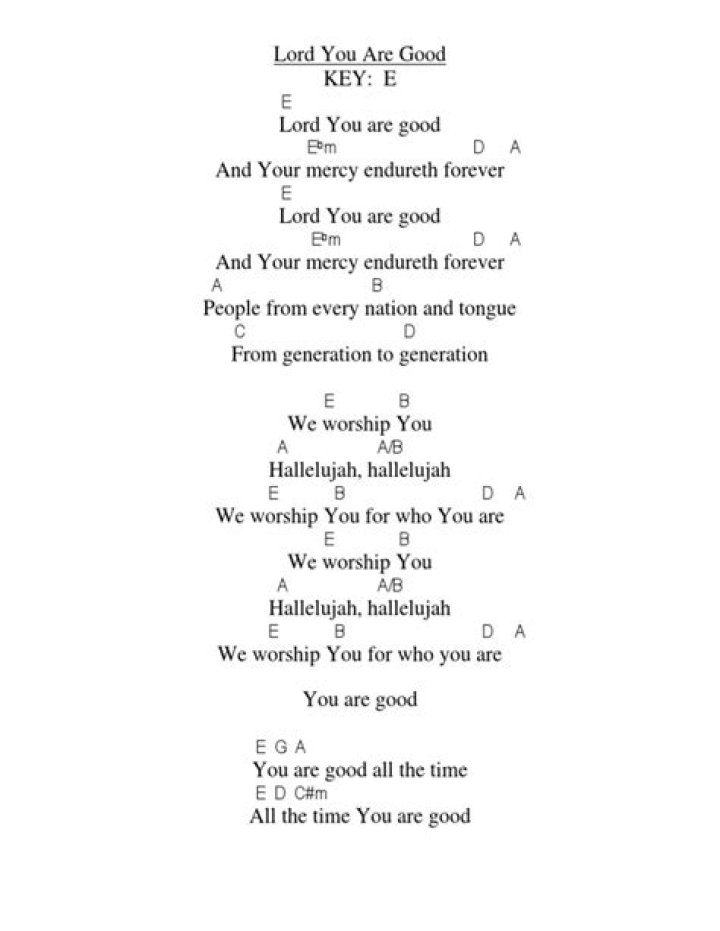 Lord you are good and your mercy endures forever hallelujah lyrics