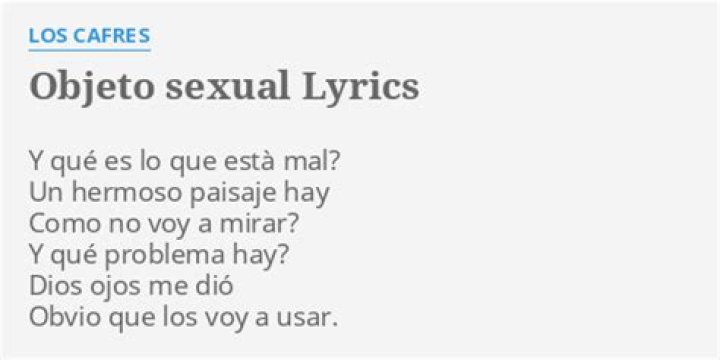 Los Cafres Objeto Sexual Lyrics English Translation