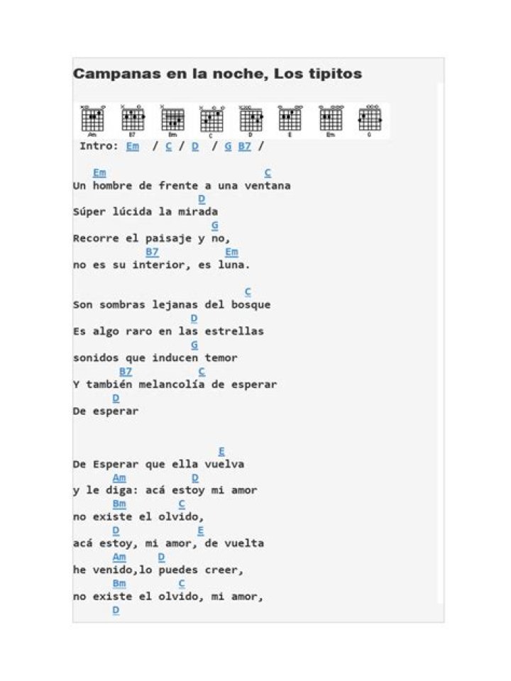 Los Tipitos Campanas en la noche Lyrics English Translation
