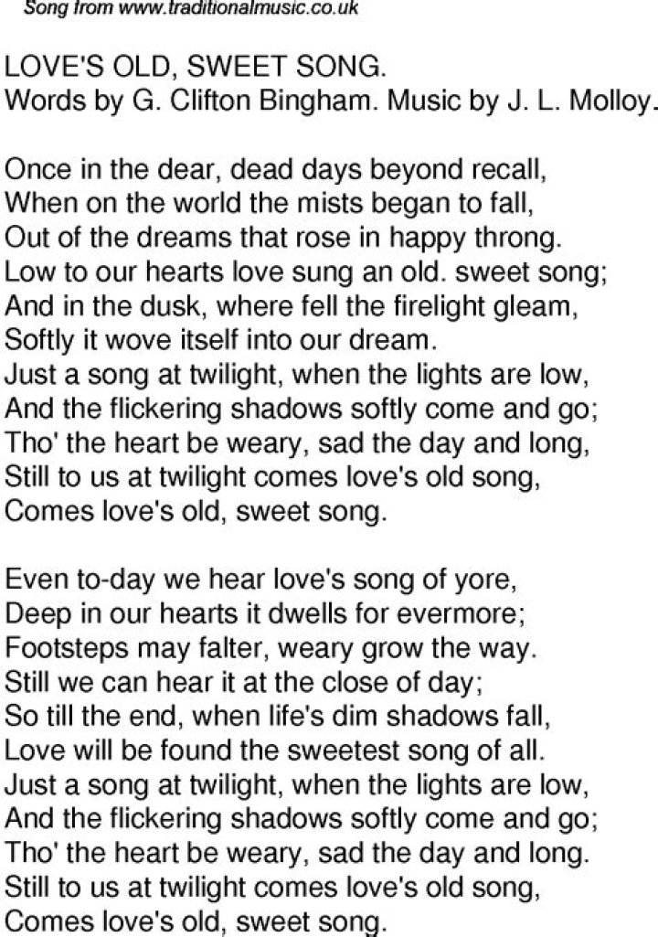 Loves old sweet song lyrics