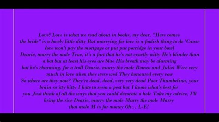 Marry the mole lyrics