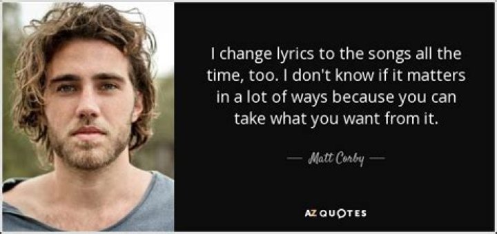 Matt corby lyrics