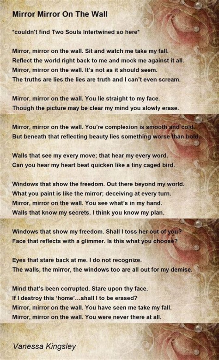 Mirror on the wall can you tell me who i am think that i forgot lyrics