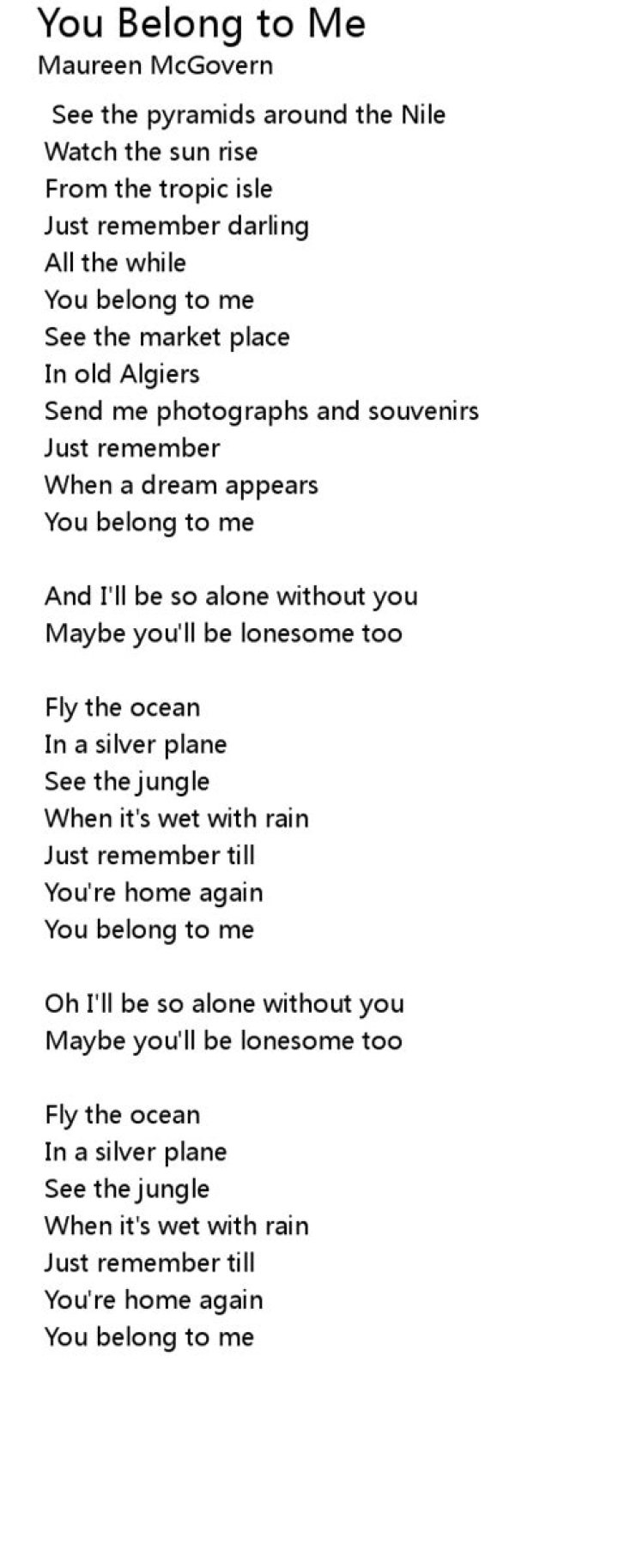 Mishon you belong to me lyrics