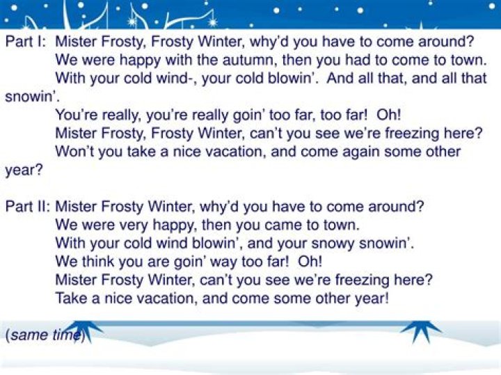 Mister frosty winter lyrics
