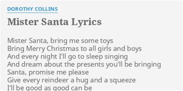 Mister santa lyrics
