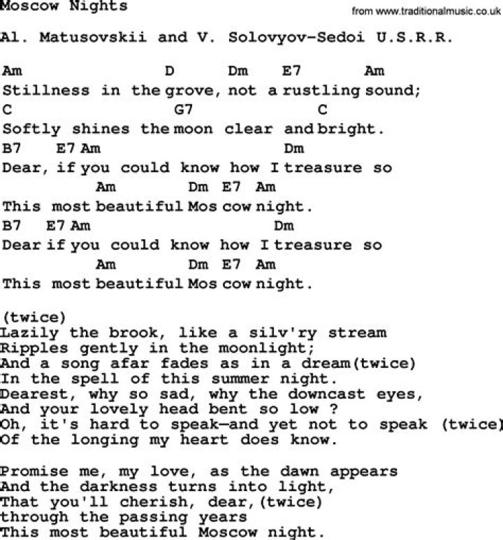 Moscow nights lyrics