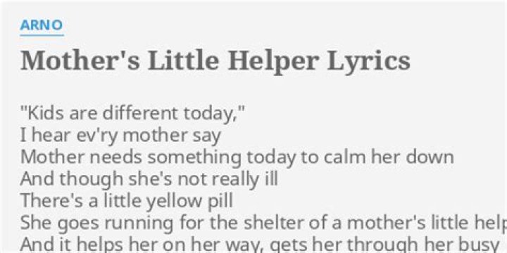 Mothers little helper lyrics