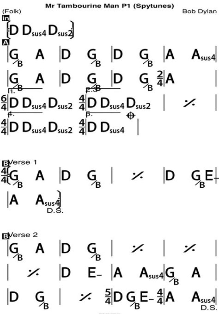MR TAMBOURINE MAN CHORDS by Smokie