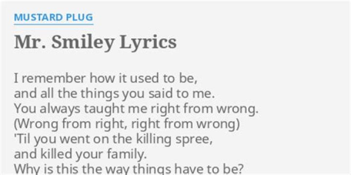Mustard Plug Mr. Smiley Lyrics English Translation