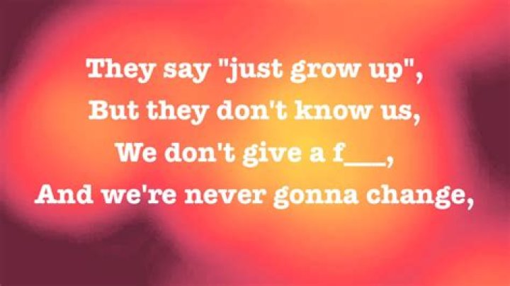 Never growing up lyrics