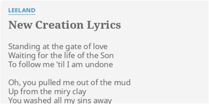 New creation lyrics