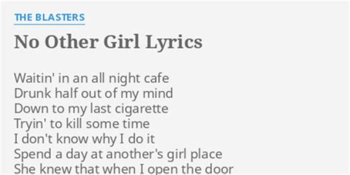 No other girl lyrics