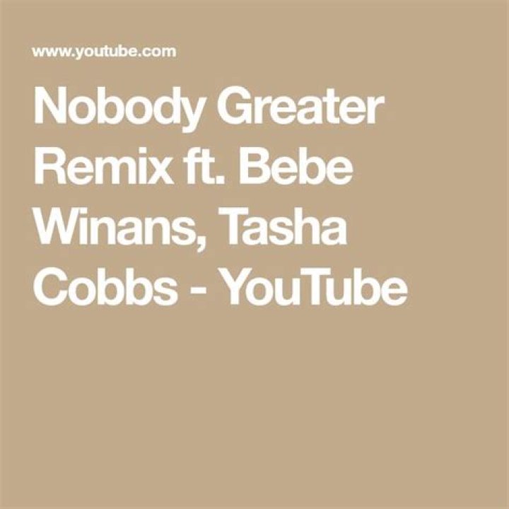 Nobody greater by bebe winans lyrics