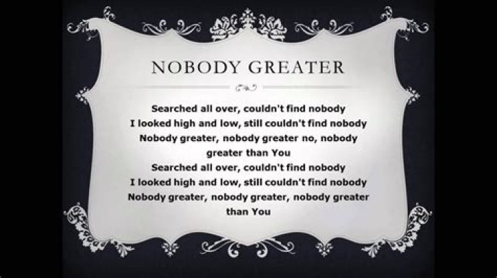 Nobody greater lyrics