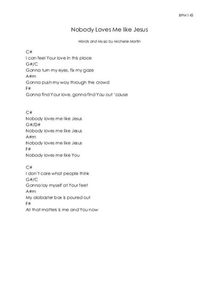 Nobody nobody can love me like jesus lyrics