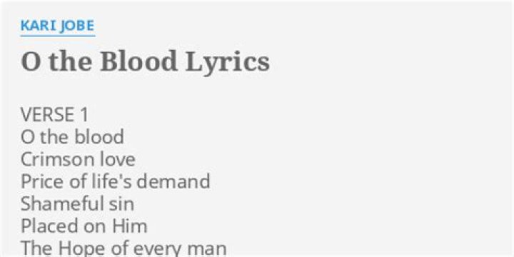 O the blood lyrics