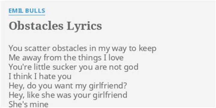 Obstacles lyrics