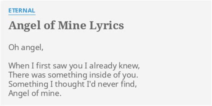 Oh angel of mine lyrics