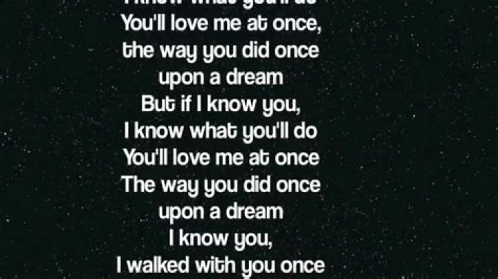 Once upon a dream lyrics