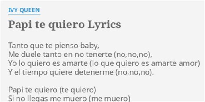 Papi te quiero lyrics