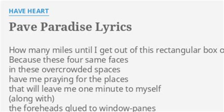 Pave paradise lyrics
