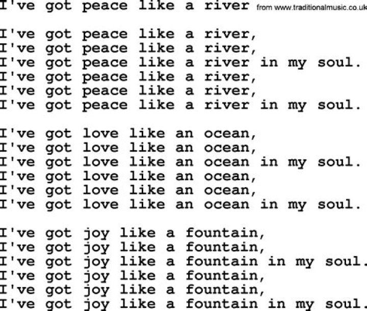 Peace like a river lyrics