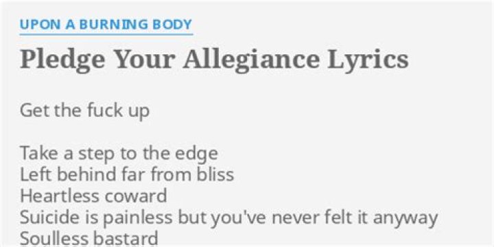 Pledge your allegiance lyrics