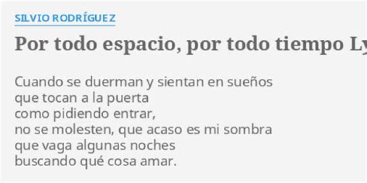 Por todo espacio, por todo tiempo ... lyrics