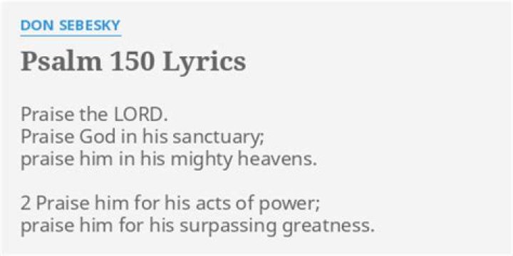 Psalm 150 lyrics