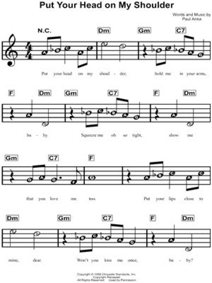 Put your head on my pillow lyrics