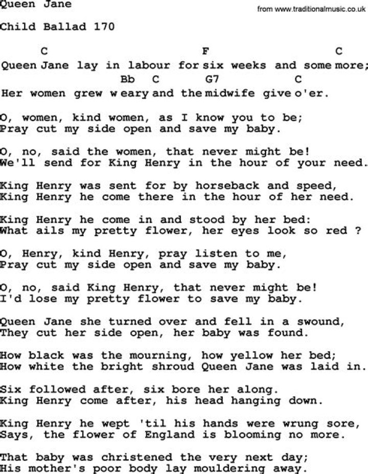 Queen jane lyrics