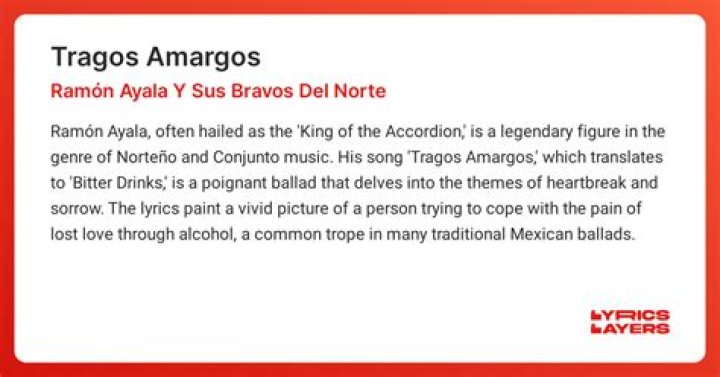 Ramon Ayala Y Sus Bravos Del Norte Tragos Amargos Lyrics English Translation