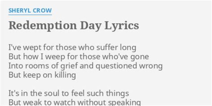 Redemption day lyrics