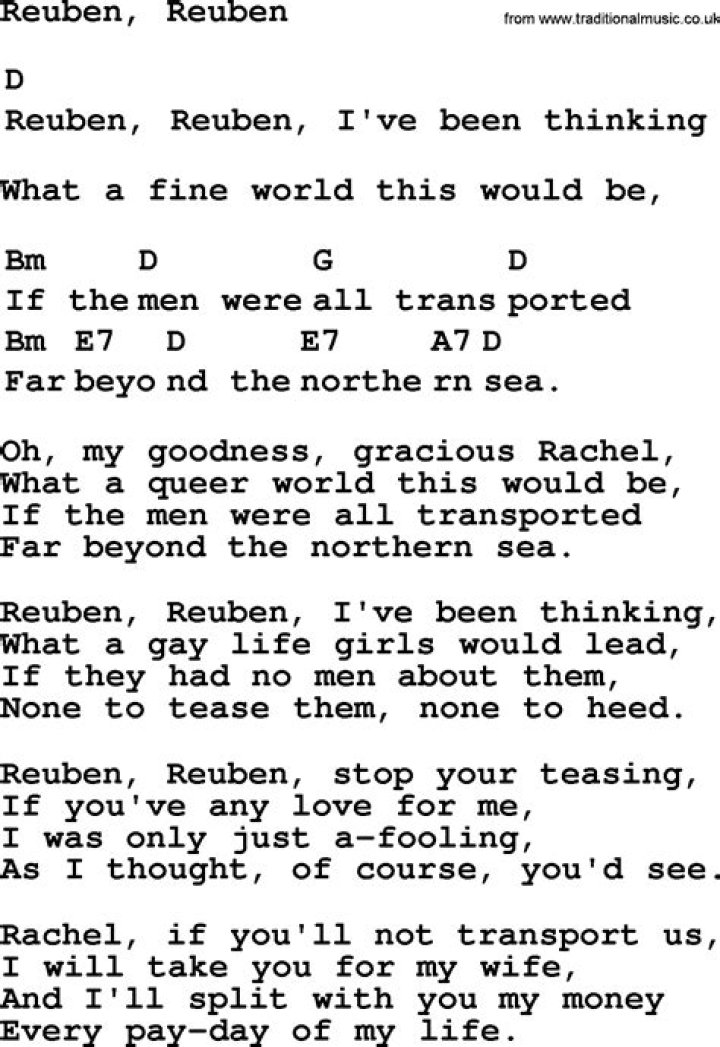 Reuben songs lyrics