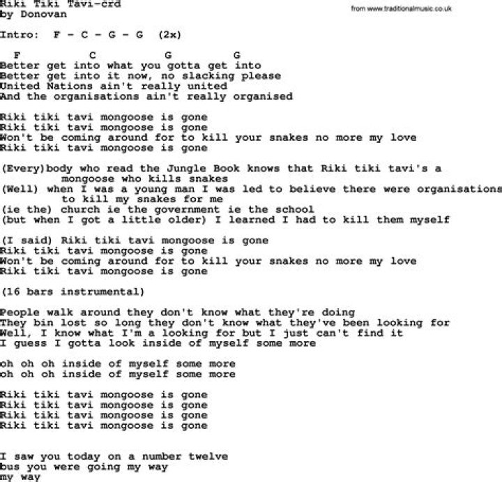 Riki tiki tavi lyrics