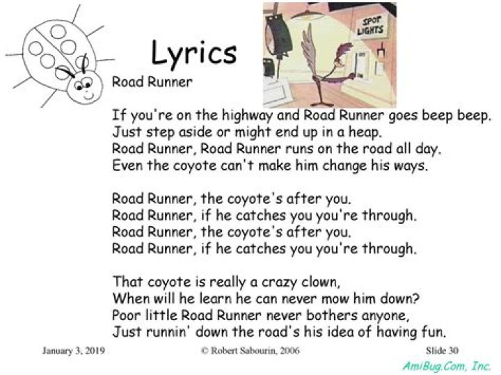 Road runner the hawed lyrics