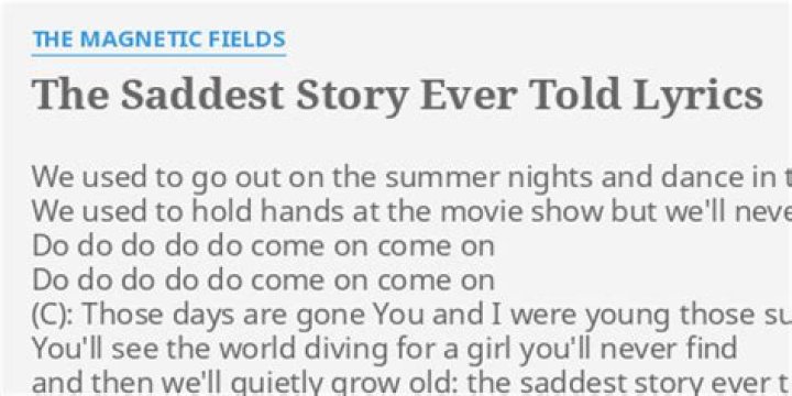 Saddest story ever lyrics