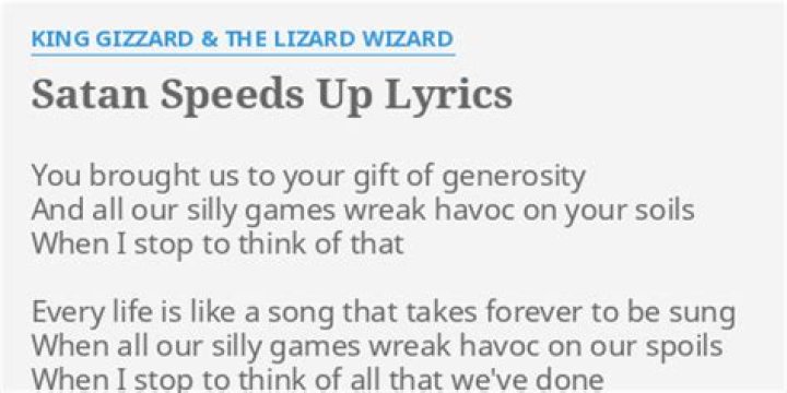 Satan speeds up lyrics