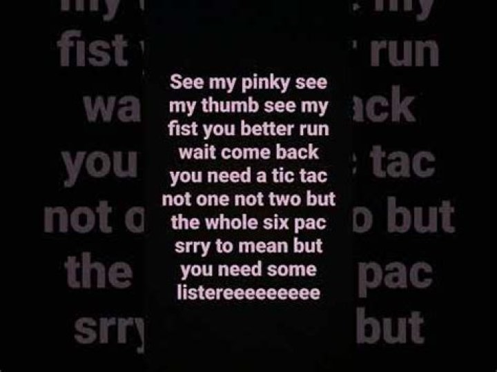 See my finger see my thumb see my fist you better run lyrics