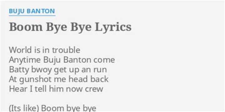 See you boom boom, bye bye lyrics
